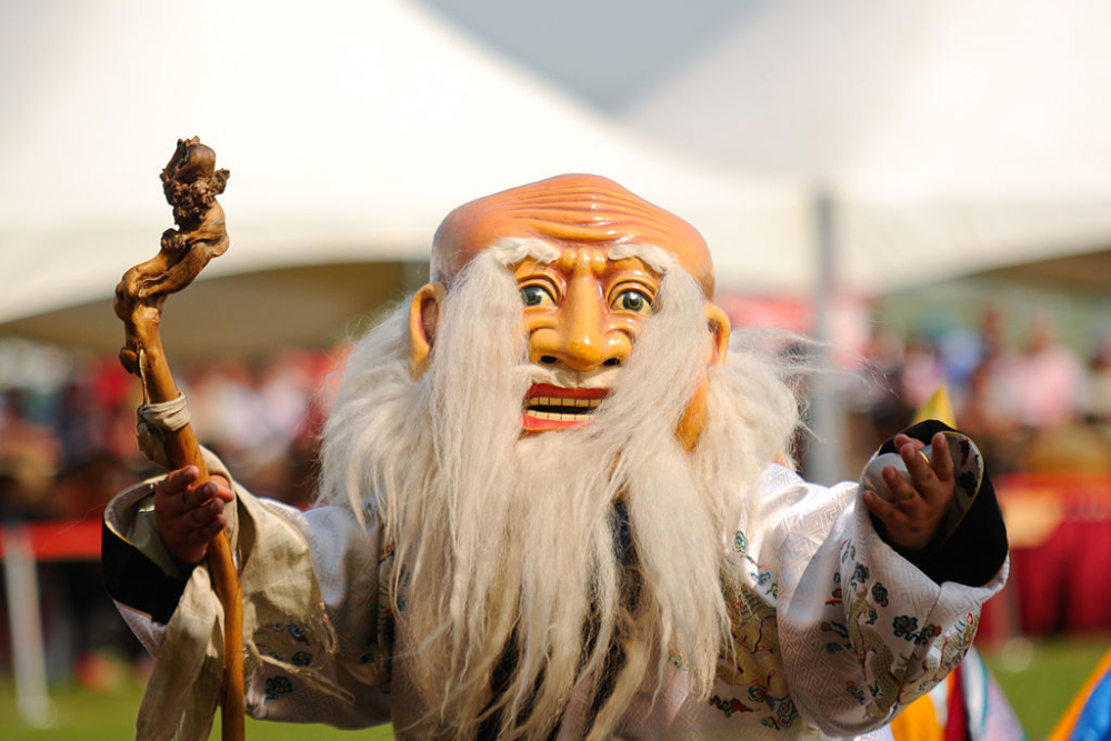 Cham Dance, Old White Man, Hemis Monastery 