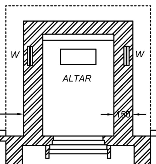 Drawing 1: Ground plan of the altar, Mar Sabor and AfrothYacobite Syrian Church, Angamaly: 2016