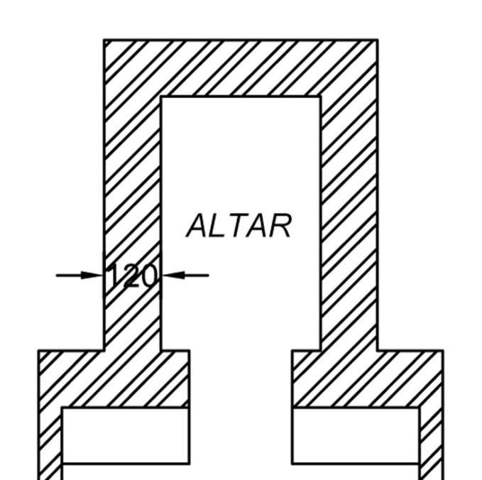 Drawing 3 Ground plan of the altar, St. Mary’s Church, Kanjirappally: 2016