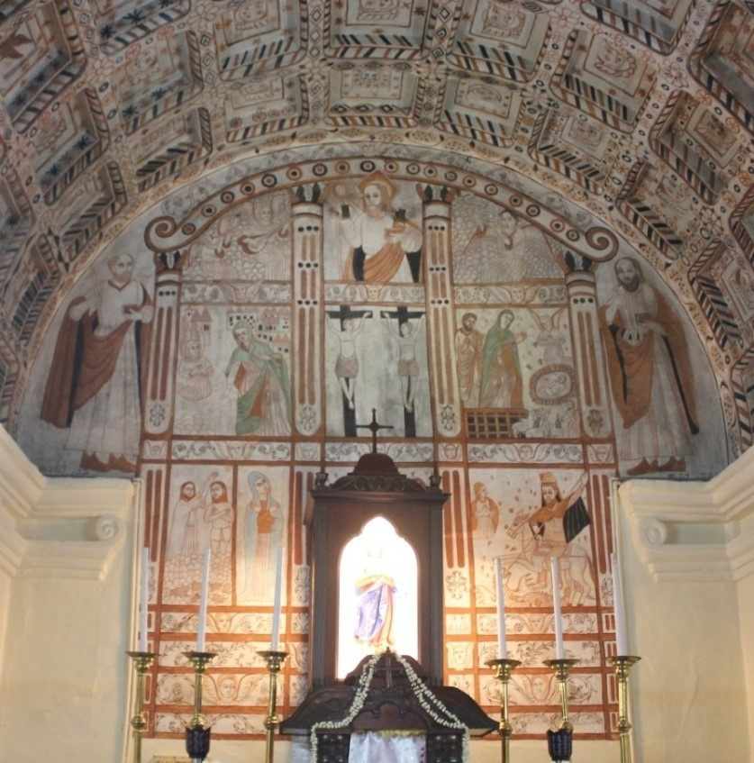 Fig.8 Murals on the eastern wall (Courtesy: St. Mary’s old Church, Kanjirappally: Cyriac 2016)