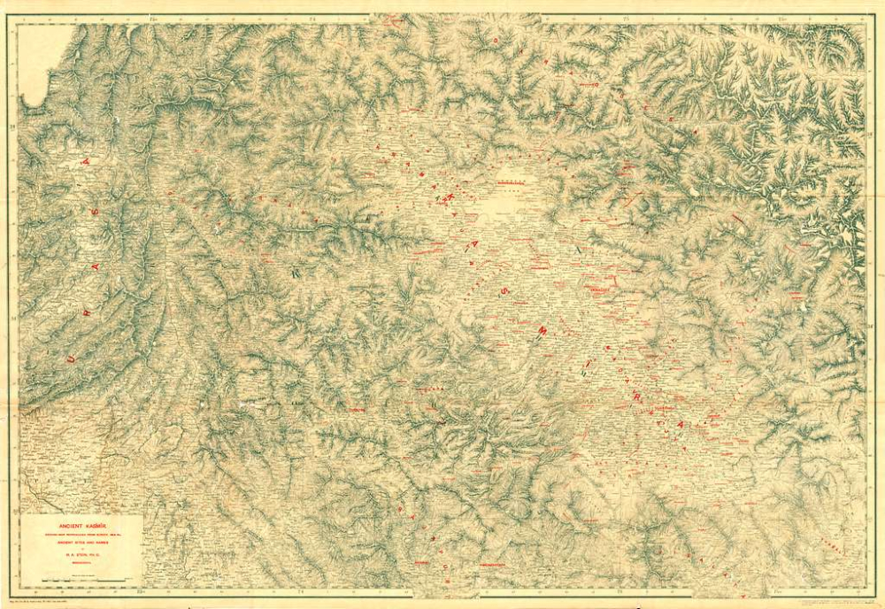 Map of Kashmir from Kalhana's Rajatarangini – A Chronicle of the Kings of Kashmir. (Picture Credits: Marc Aurel Stein/PICRYL)