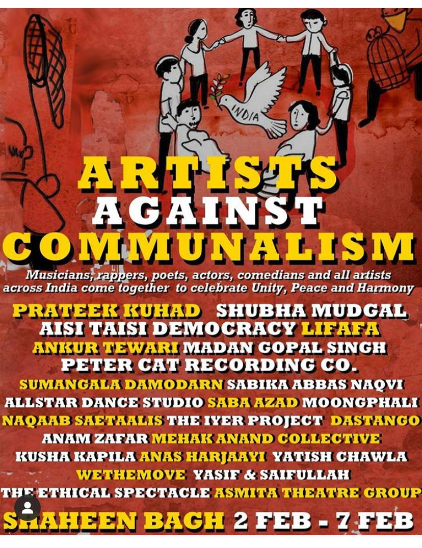 shaheen bagh artists performance poster