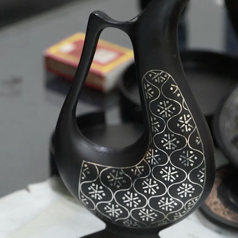 Black silver Inlay Jug