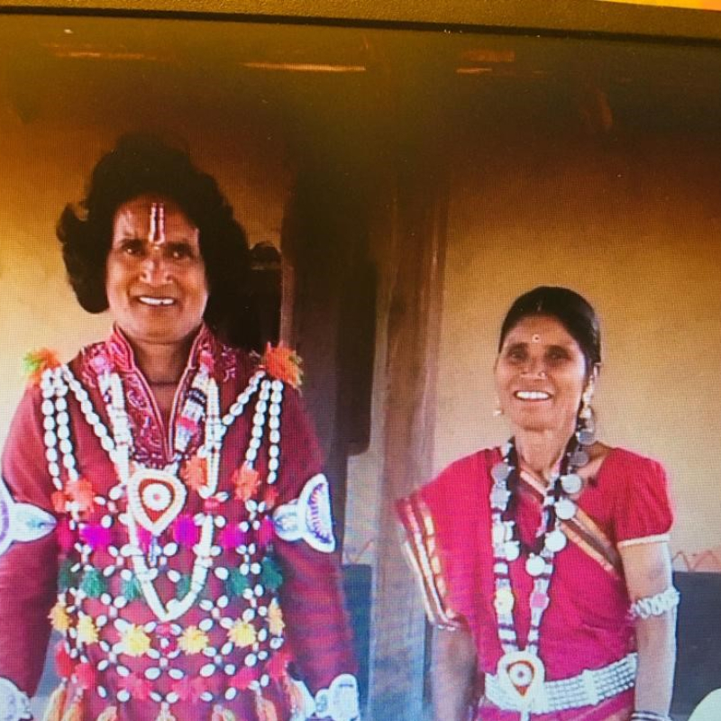 Two artists from Chhattisgarh performing the Gopichanda Epic